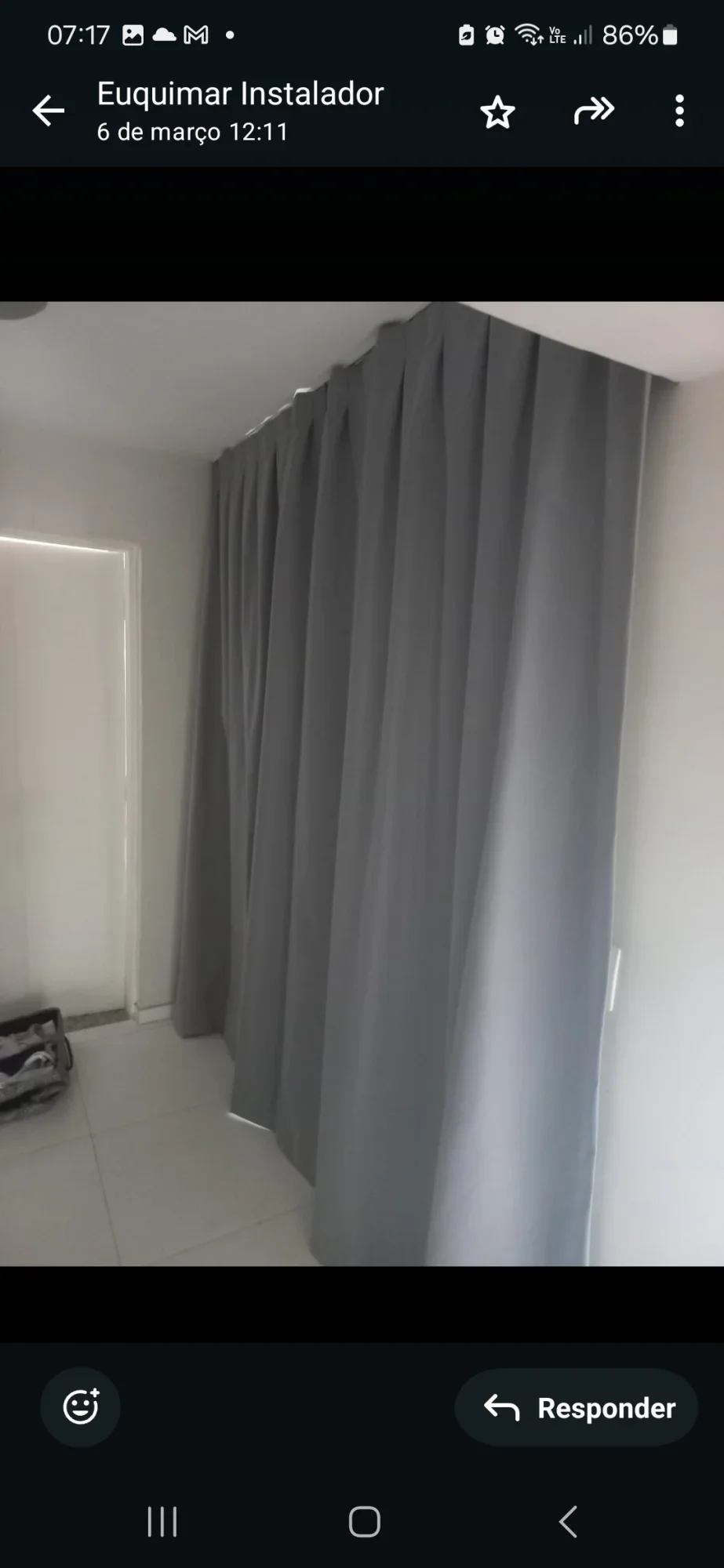 cortina com velcro